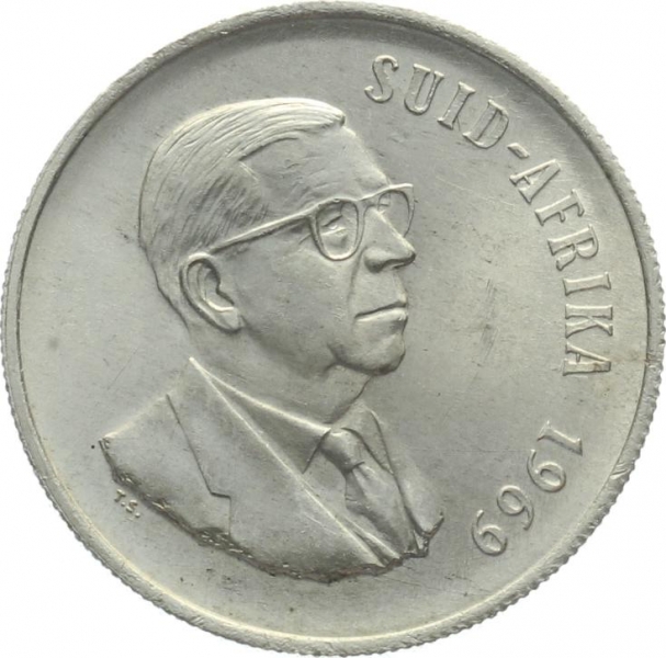 Südafrika 1 Rand 1969 - Dr. T.E. Donges - Afrikaans Legend